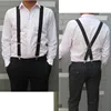 BD054-L XL XXL size White 3.5 width suspender for Adult adjustable elastic X back pants braces for men and women clips on ► Photo 3/6