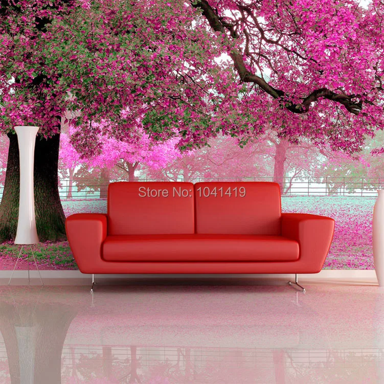 de cerejeira papel de parede personalizado floresta