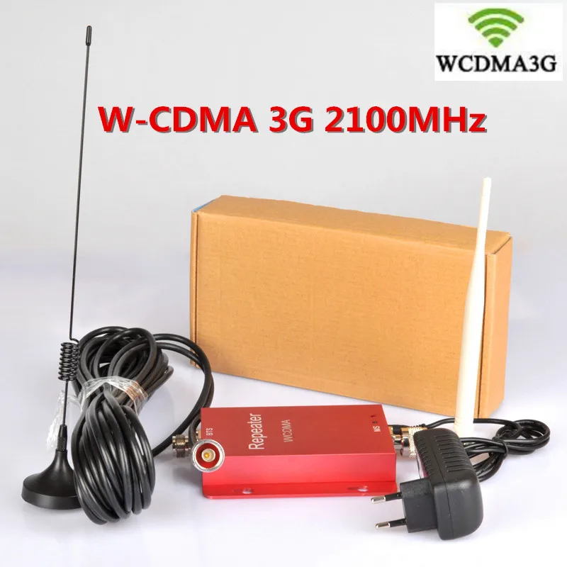 

New WCDMA 3G 2100MHZ Mobile Signal Booster Extenders Cellular Signal Amplifier Repeater Kit With Antenna For Home Or Office