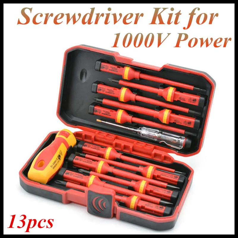 

Insulated Electrical Hand Screwdriver Kit for 1000V Power(13Pcs/Set)