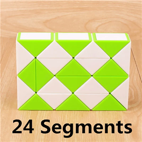 QYTOYS 24 Blocks Magic Snake Cube 36 Segments Speed Blocks Snake Twist Puzzle 48 Blocks Speed Magic Ruler Gifts For Kids 24 green