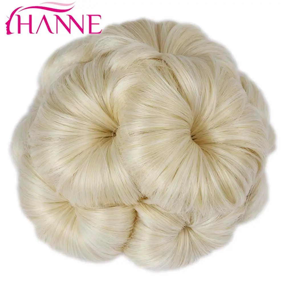 Волосы hanne для женщин шиньон волосы булочка пончик клип в шиньон для наращивания черный/коричневый/красный синтетический Высокая температура волокна шиньон - Цвет: Blonde