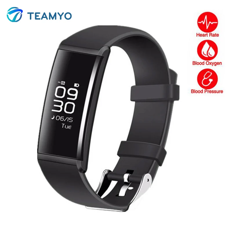 Teamyo X9 Smart Bracelet Heart rate monitor Blood pressur Oxygen Step counter Fitness Tracker Smart Wristband