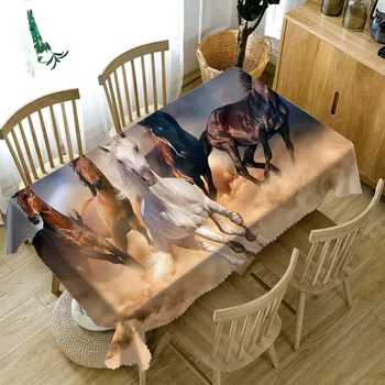 

Senisaihon tablecloth Round table cover rectangular Waterproof Table cloth Cabinet Cover Customized size Horse Pillowcase