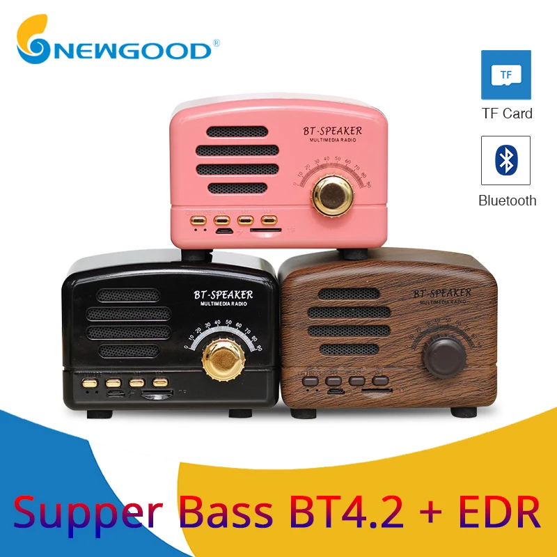 Retro Speaker Subwoofer Bass Mini Bluetooth Outdoor Portable with FM Radio Hands-Free For Phone PC | Электроника
