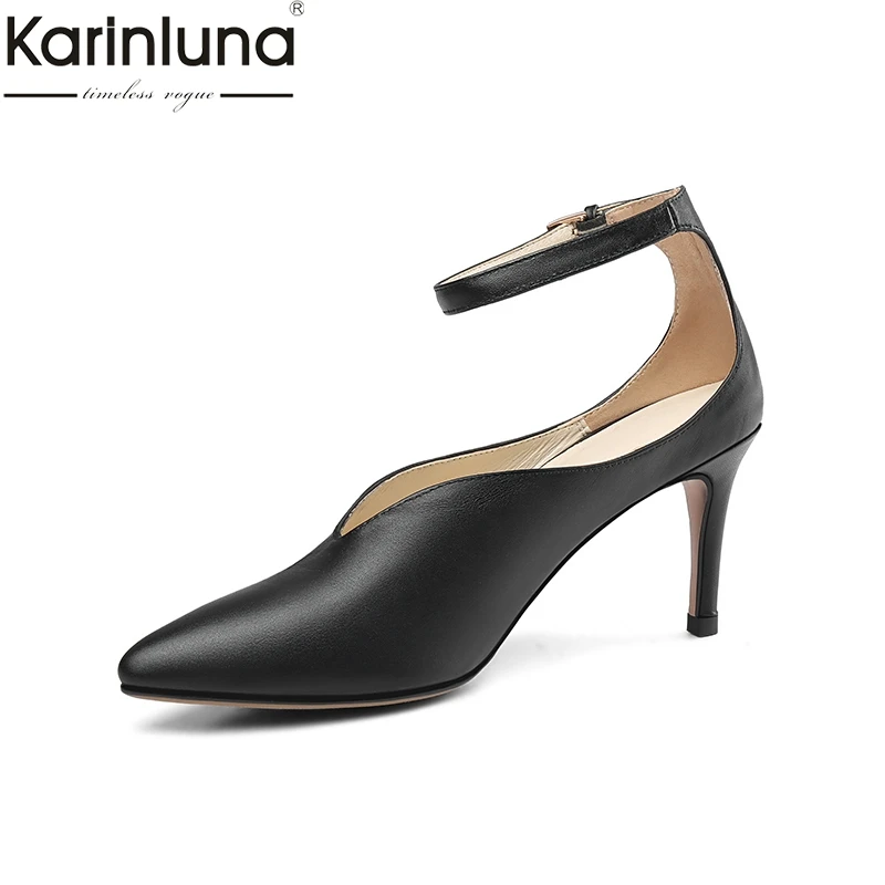 

KarinLuna Pointed Toe Sexy Thin High Heels Chic Style women's Shoes Plus Size 43 Mature Office Lady Elegant women's Pumps
