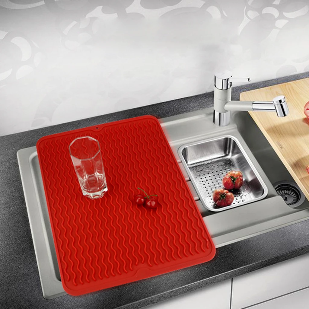 

Large Silicone Premium Table Placemat Heat Resistant Drying Mat Tableware Dishwasher Dish Cup Cushion Pad Dinnerware Table Mat