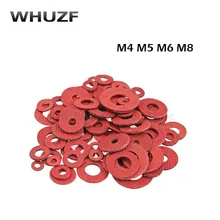 1000 шт M4 M5 M6 M8 Стальная Плоская прокладка изоляционные шайбы красная бумага Meson прокладка изоляционные проставки HW050