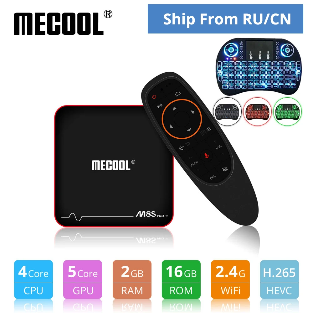 

Mecool M8S Pro W Android Voice TV Box Amlogic S905W Quad Core ROM 2GB DDR3 RAM 16GB 2.4G WiFi Movie 4K Media Player Set-top Box