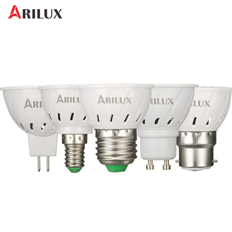 ARILUX светодиодный лампы светильник E27 E14 B22, 5 Вт, 7 Вт, 9 Вт, 12 Вт, 15 Вт, 18 Вт, SMD5736 без мерцания постоянного тока светодиодный кукурузный светильник лампочка AC85-265V