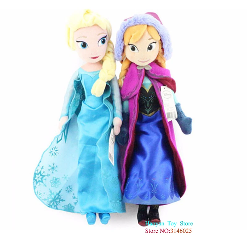 Disney Frozen 40CM Snow Queen Elsa Stuffed Doll Princess Anna Doll Toys Stuffed Plush Kids Birthday Gifts Pelucia Boneca Juguet
