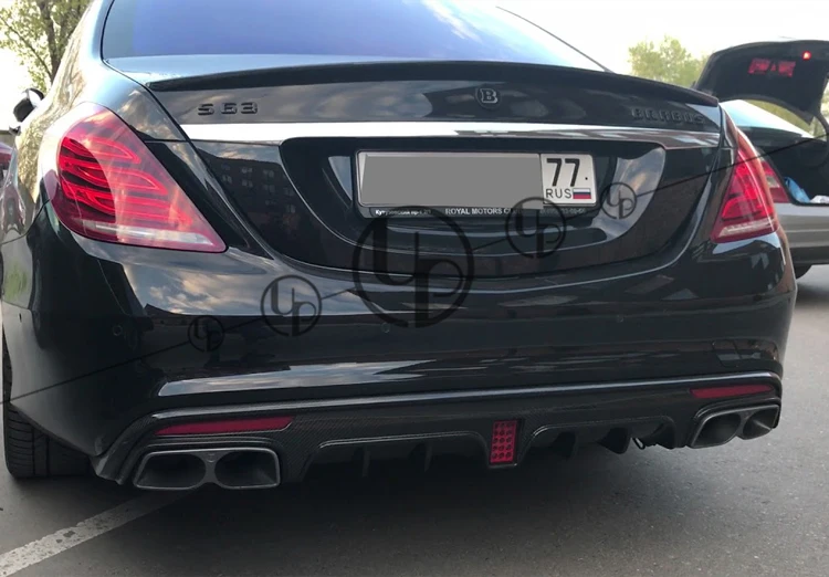 W222 задний диффузор из углеродного волокна w222 наконечники глушителя 2014 ~ 2016 год|body|