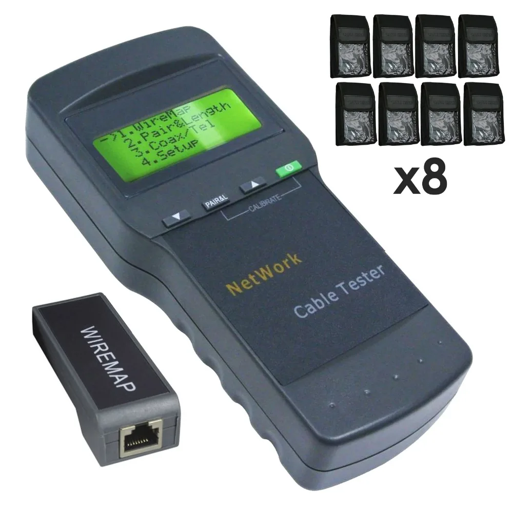 

8 pieces x Multifunctional Digital Network LAN Cable 5E 6E Coaxial Wire Length Tester Rj45 lot of 8