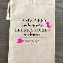 Пользовательские Nash Bach пьянные истории Свадебные вечерние аптечки набор от похмелья ювелирные изделия пользу муслиновые мешки мальчишник, Девичник сувениры