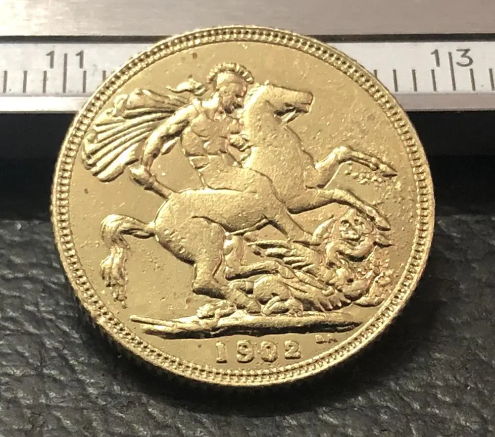 1902 Великобритания 1/2 Sovereign Позолоченные копии монет|coin coins|coin goldcoin copy |