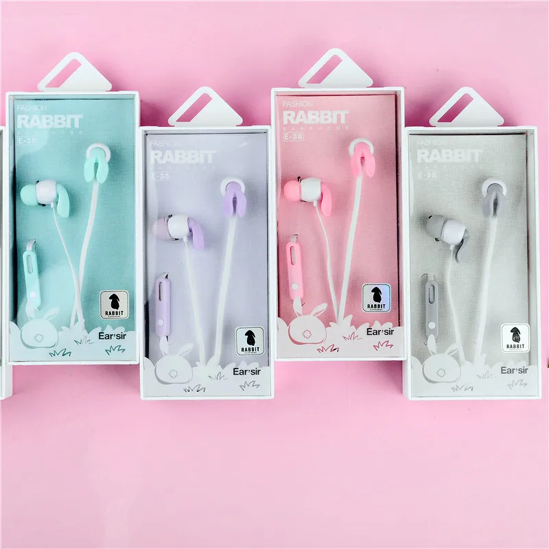 

Lovely Kids Cartoon Rabbit Earphones In-ear 3.5mm Wire Universal Earbuds Student Girl Gift For Mp3 ipad Computer Call