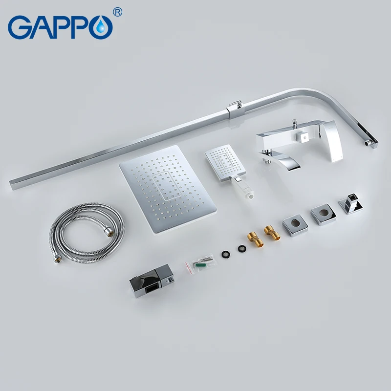 GAPPO 1 set shower system+1 set basin faucet Wall Mounted Water Tap Mixer Shower Faucet Elegant Bathroom Bathtub Shower Set