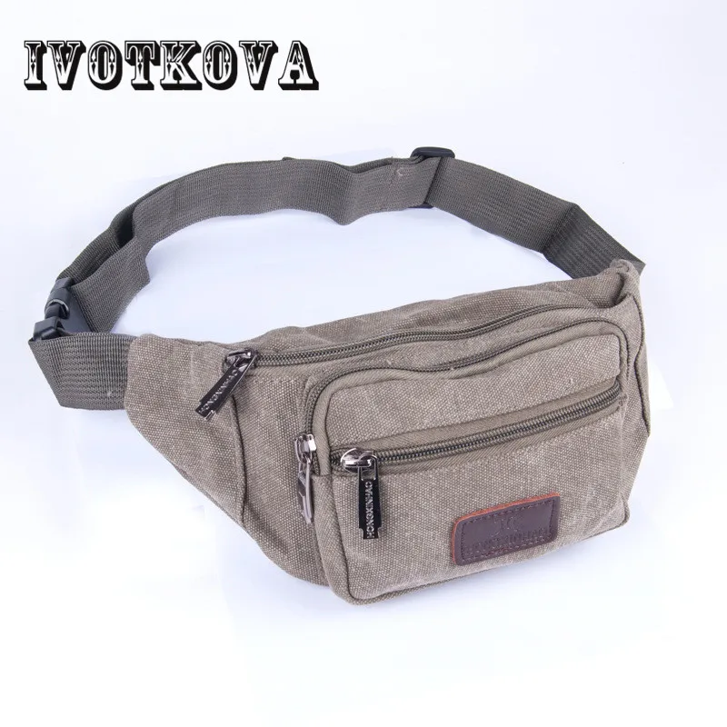 

IVOTKOVA Multifunctional Fanny Pack Men Casual Waist Bag 2018 Women Belt Bag Canvas Men Phone Waist Pack Coin Purse