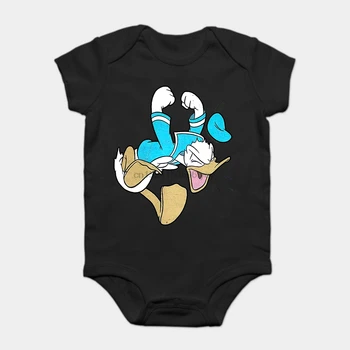 

Baby Onesie Baby Bodysuits kid t shirt Funny white Black tee Donald Duck Screaming Tee Shirt