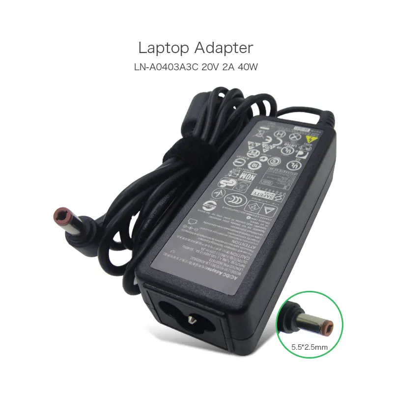 Оригинальный 20V 2A 40W 5 5*2 5mm LN A0403A3C 36001672 ноутбук адаптер переменного тока для Lenovo