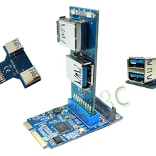 Мини PCIe с 2 портами(стандарт 3,0 порта адаптер USB3.0 Mini PCI-e карта+ женский 19/20-контактный разъем USB заголовок 2 USB3.0 spiltter адаптер