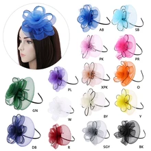 Женский ободок для волос с цветами, обруч для волос на свадьбу, выпускной, сетчатый обруч для волос, новинка