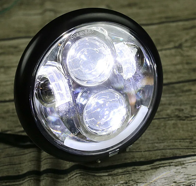 6,8 дюймов мото rcycle Кафе racer фара светодиодная мото cicleta luz faros вспомогательная лампа led luz moto luces led para moto