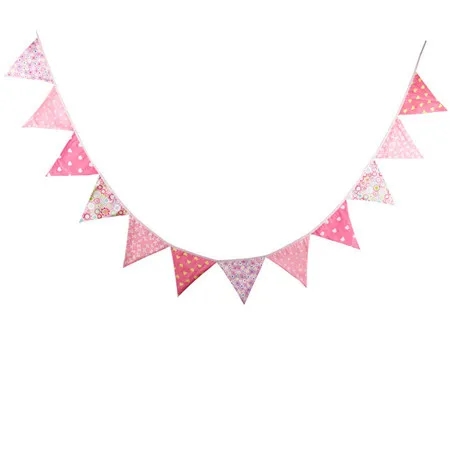 12pcs/set Finely flower Banner Flag Wedding hang Pennants Wedding Party Banner Kids birthday Party Decorations Supplies flags - Цвет: C