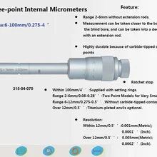 Трехточечные внутренние Микрометры 6-8-10-12-16-20-25-30-40-50mm Specifiche complete