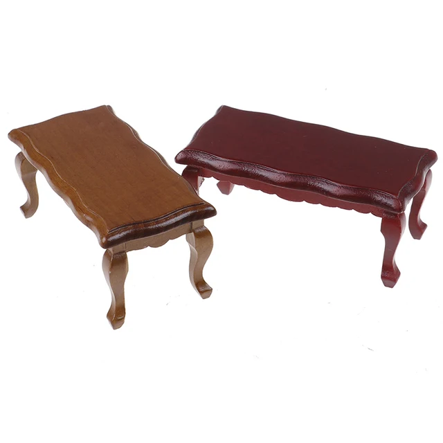 1/12 Dollhouse Miniature Mini Wooden Coffee Table Simulation End Table Furniture Toys for Doll House Decoration Accessories 4