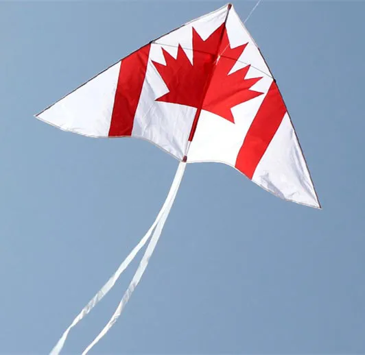 Free Shipping Outdoor Fun Sports Canadian Flag Kite With Flying Tools