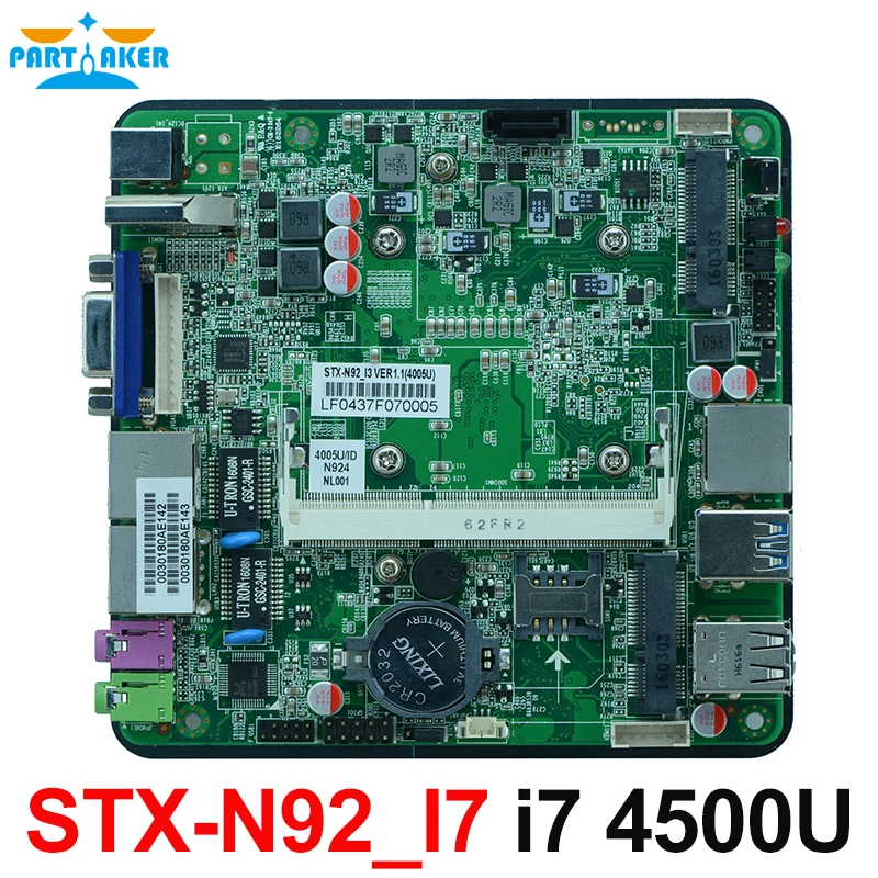 بدون مروحة المزدوجة جيجابت إيثرنت إنتل هسول-u i7 cpu 4500U نانو اللوحة ل إنتل nuc mini pc dc 12 فولت إمدادات الطاقة oem