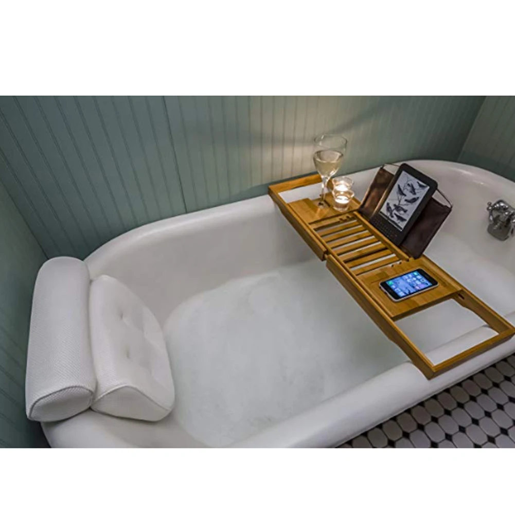 HTB1kyNEasfrK1Rjy1Xdq6yemFXae High Quality Bath Tub Spa Pillow Cushion Neck Back Support Foam Comfort Bathtub 6 Suction Cup