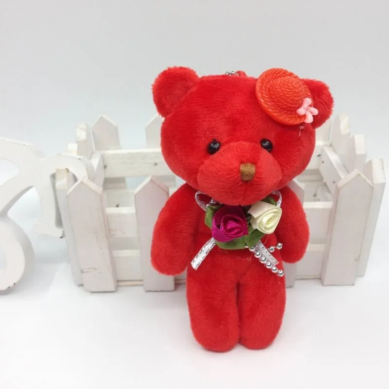 13cm stand bear with flower hat 17