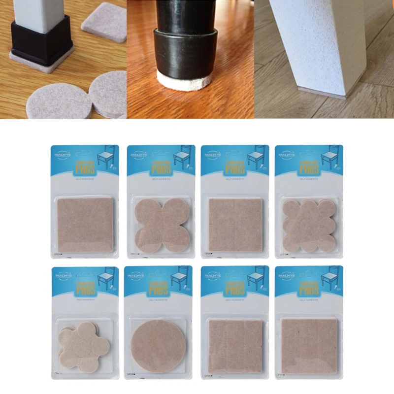 

1Set Thicken 5MM Self-Stick Furniture Round Felt Pads for Hard Surface 8 Sizes