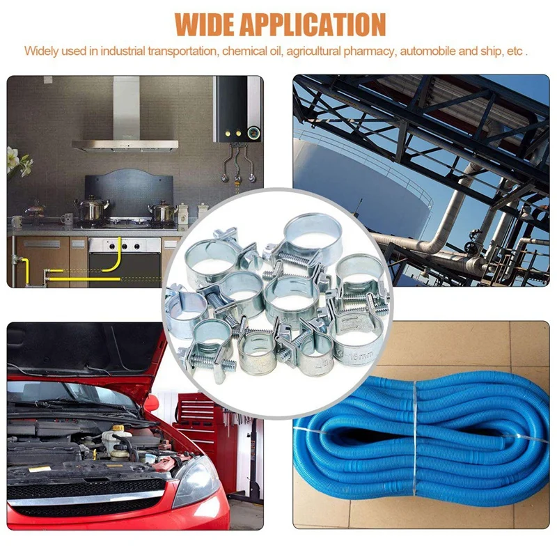 

88-Pcs Mini Fuel Injection Line Style Hose Clamps Assortment Kit Fuel Injection Style Hose Clamp Kit For Hose Pipe-10 Kinds Of