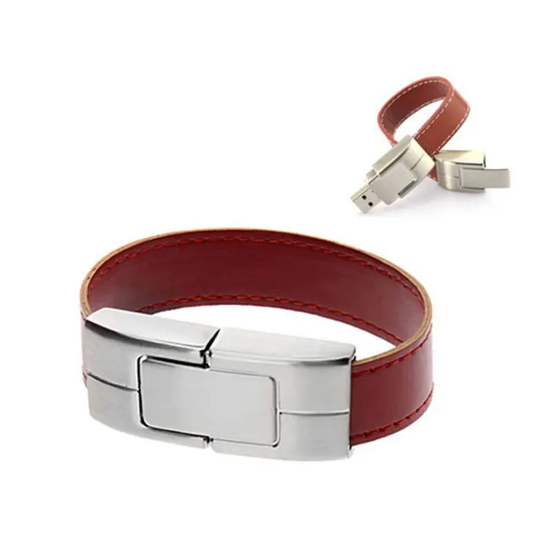 Leather Wristband USB Flash font b Drive b font 32GB 16GB 8GB 4GB Pen font b