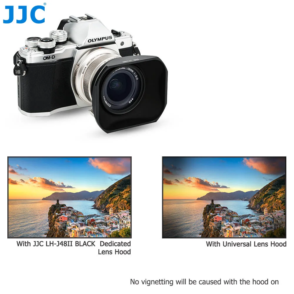 JJC LH-J48II камера Черная бленда объектива с колпачком для Olympus M. Zuiko Digital ED 12 мм f/2,0 объектив заменяет Olympus LH-48