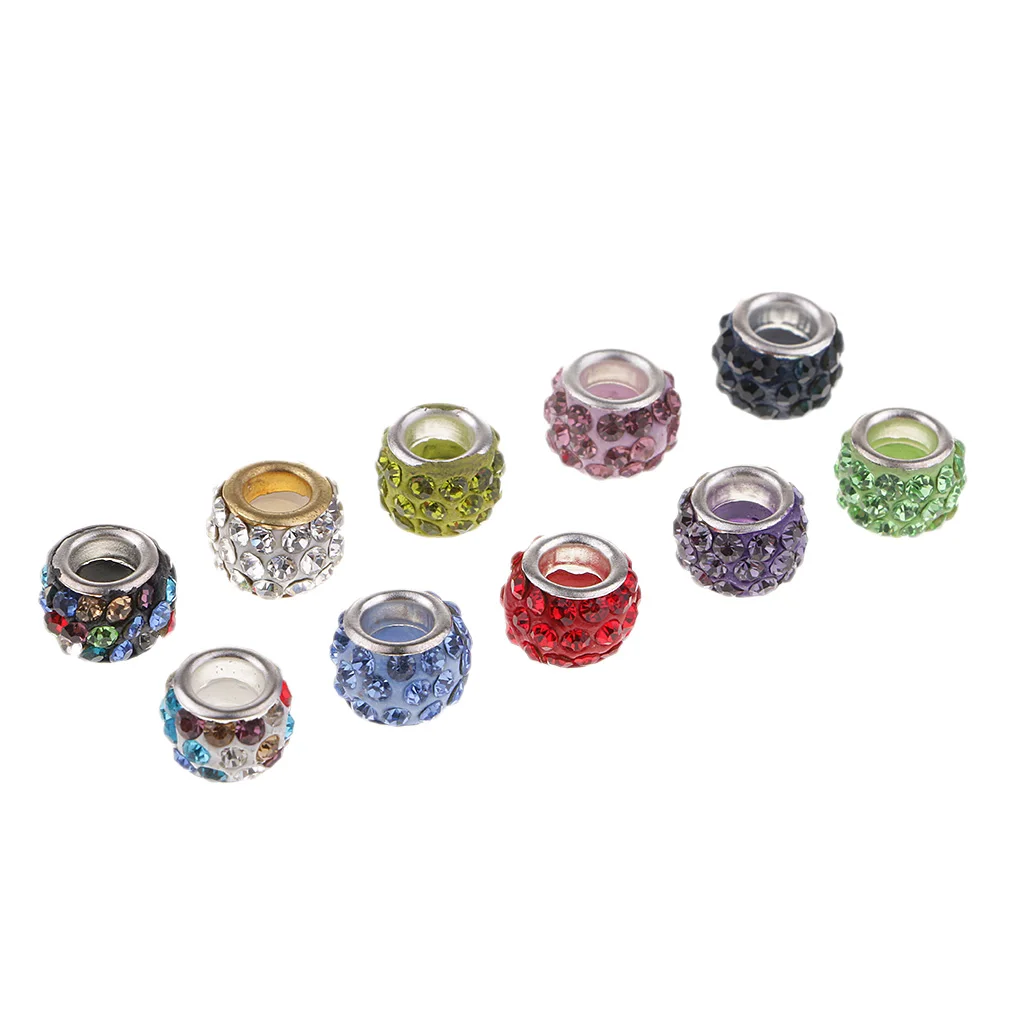 1 Boxed(100pcs) Clay Pave Disco Ball Crystal Beads Mixed Color - Large Hole Beads For DIY Jewelry Making