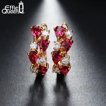 Effie Queen хит фирменное ювелирное изделие 8 шт. AAA австрийского циркония серьги для женщин золотой цвет серьги со шпилькой для девочек подарок DDE18