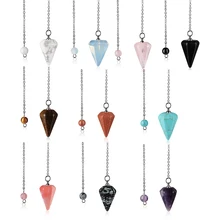 1 шт. натуральный камень кварц рок холер Кристалл шестиугольная остроконечная Рейки Чакра подвеска Маятник ювелирные изделия Аксессуары для унисекс
