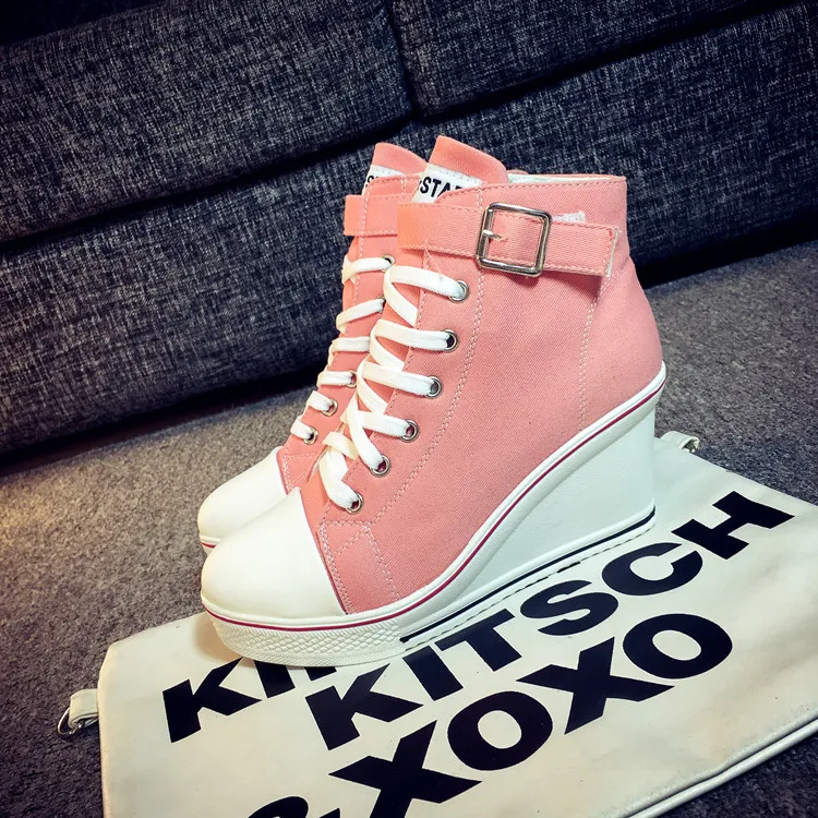 2017 L'intérieur Noir Latérale Mode Haute À rose Glissière rouge Nouvelle Chaussures Toile blanc Doux r0qr4