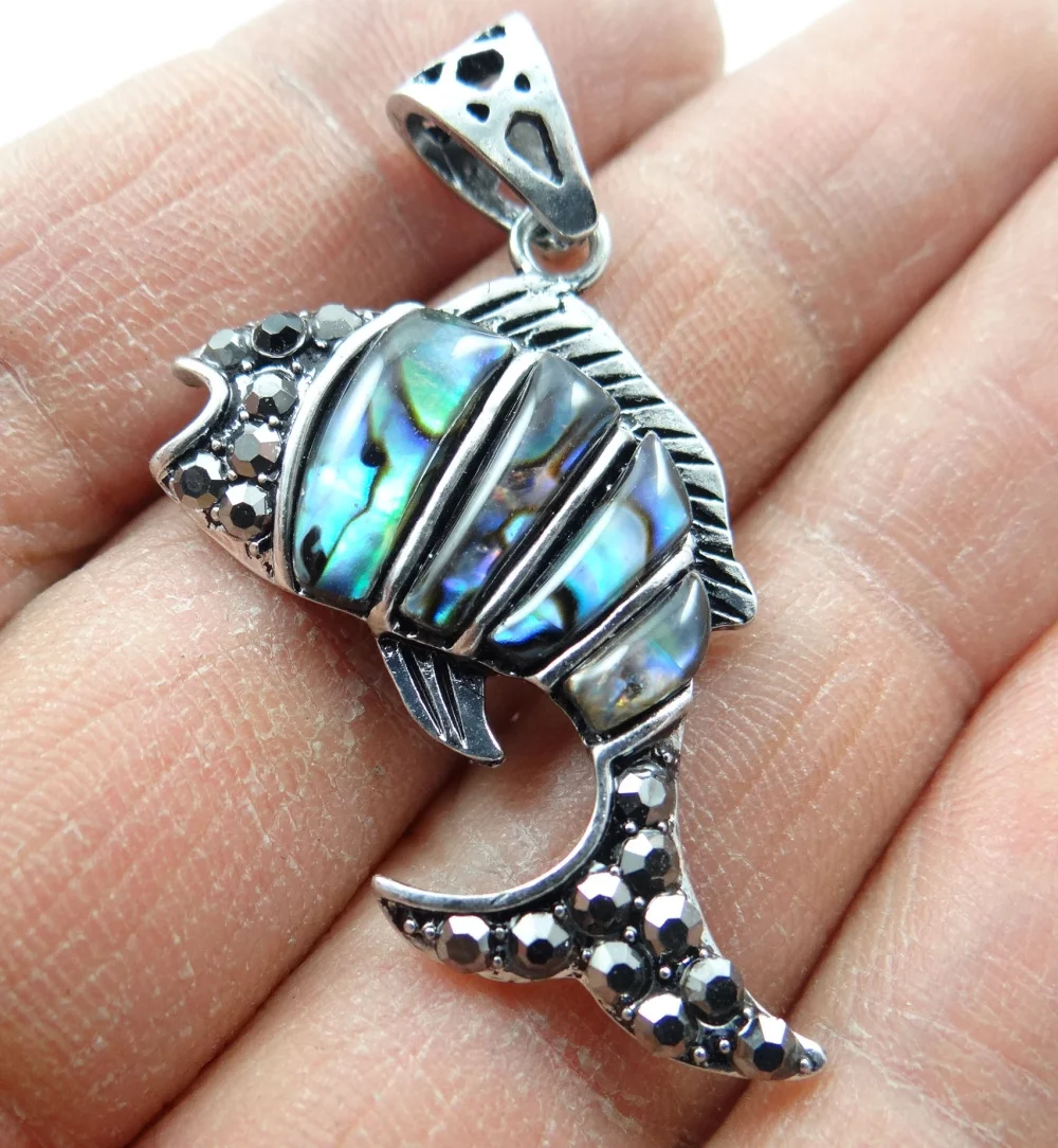 1pc New Fashion Natural Abalone Shell fish Beads Charms Pendant