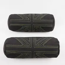 Автомобильная подушка для шеи на сиденье 2 шт. нубук кожа Всепогодная молния зеленая линия Резиновая лента фиксированный съемный