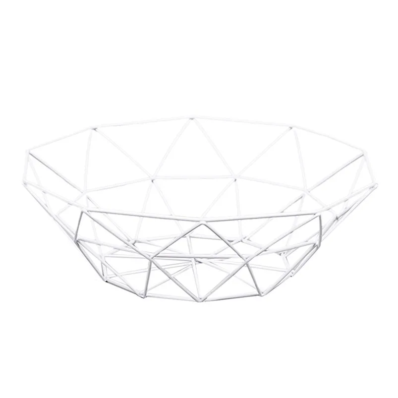 Geometric Fruit Vegetable Wire Basket Metal Bowl Kitchen Storage Desktop Display Storage Home Organization 40MT0405