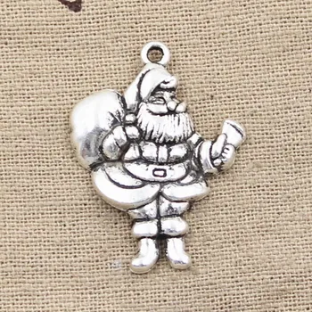 

4pcs Charms Christmas Santa Claus Gift 33x25mm Antique Making Pendant fit,Vintage Tibetan Bronze Silver color,DIY Handmade