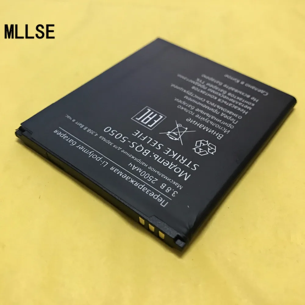 

MLLSE 2500mah Battery For BQS-5050 BQS5050 5050 Strike Selfie Mobile Phone Batteries