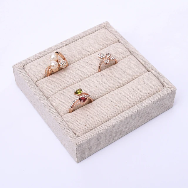 Gray Velvet Small Square Ring Display Tray Jewelry Display Tray Ring