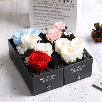 

Rose Preserved Flower For Jewelry Box Wedding Souvenir Valentines Day Gift Valentine's Day Birthday Beautiful Gift For Mother