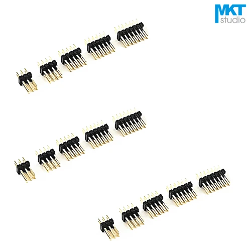 

100Pcs Gold Plated 1.27mm Pitch Double Row PTH Male Pin Header Strip For Arduino 2x2P 2x3P 2x4P 2x5P 2x6P 2x7P 2x8P 2x9P 2x10P